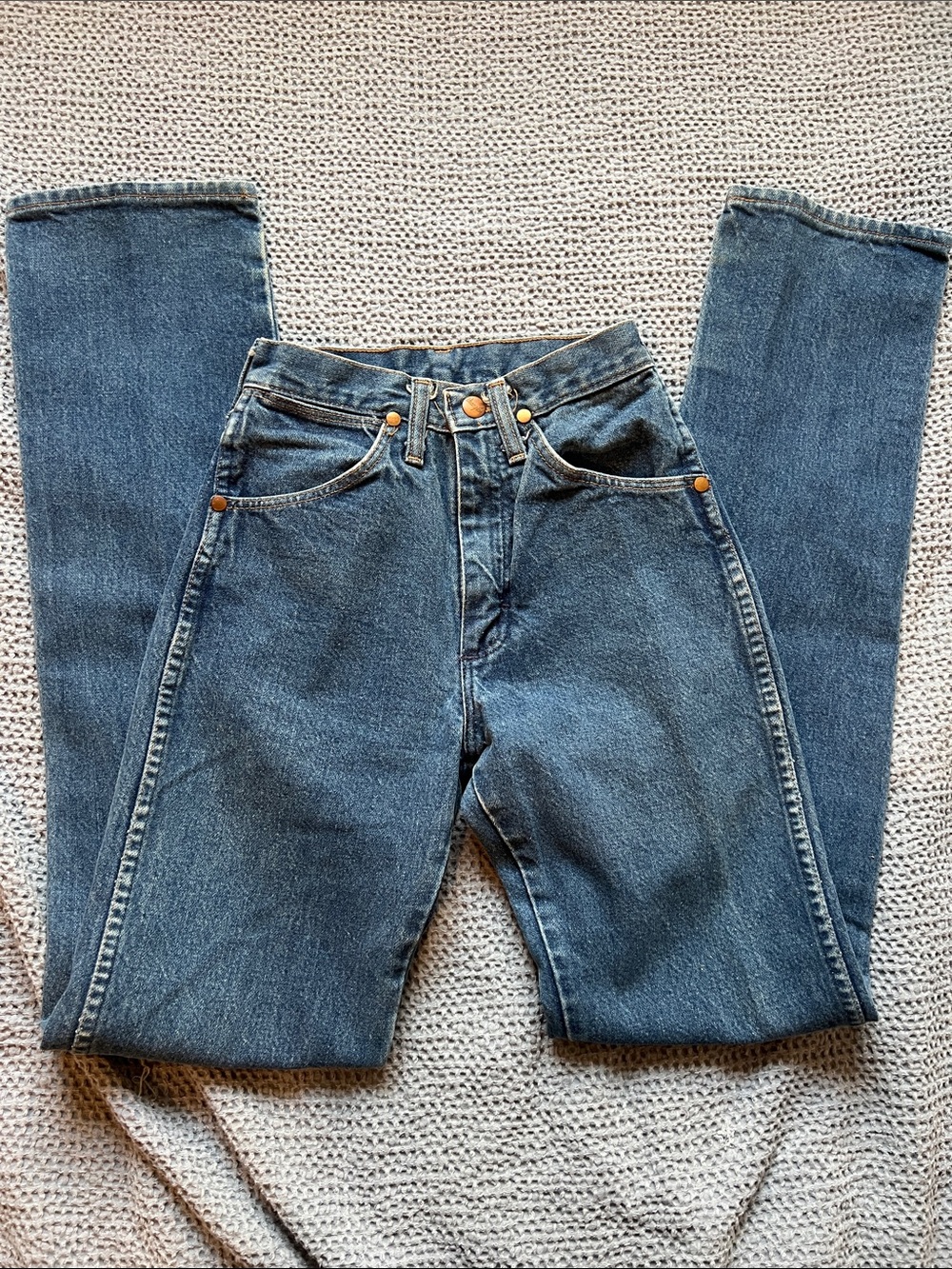Wrangler Dark Blue Denim Jeans with Copper Hardware